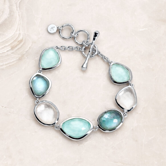 Laguna key Sea Pebble Link Bracelet on Stone