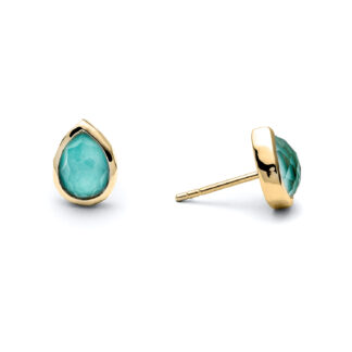 Laguna Mini Teardrop Yellow Gold Stud Earrings