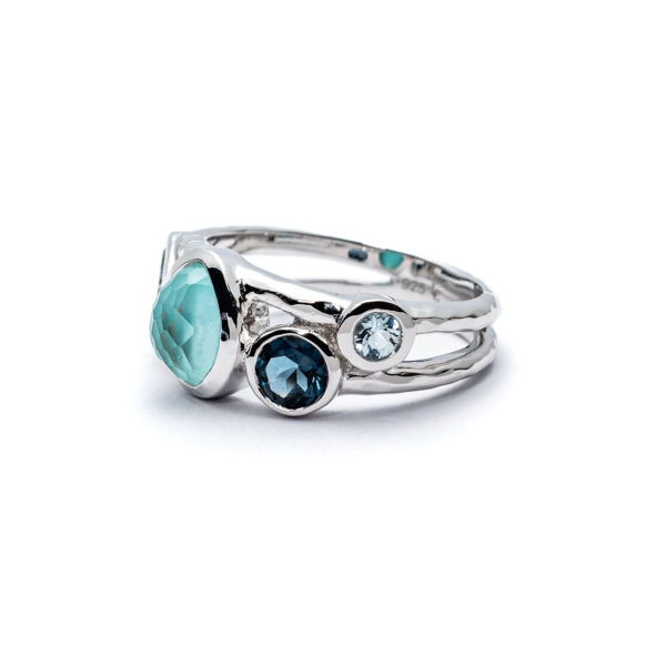 Laguna Sea Pebble Multistone Ring Side