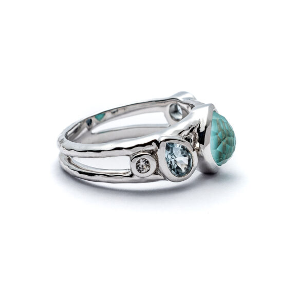 Laguna Sea Pebble Multistone Ring Side