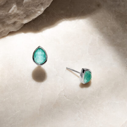 Laguna Mini Teardrop Stud Earrings On Stone