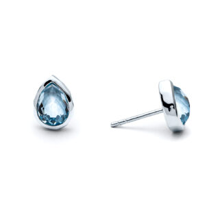 Sky Blue Topaz Mini Teardrop Stud Earrings