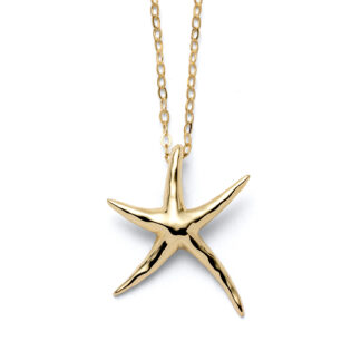 Tidal Starfish Charm Gold Necklace