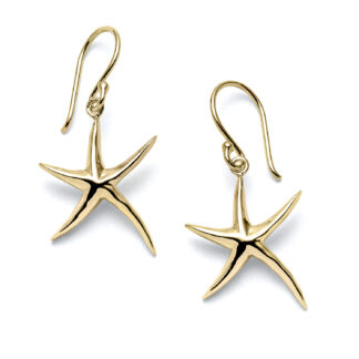 Tidal Starfish Charm Gold Earrings