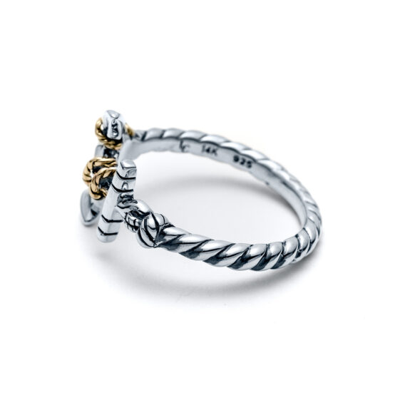 Gold & Silver Anchor Ring Side