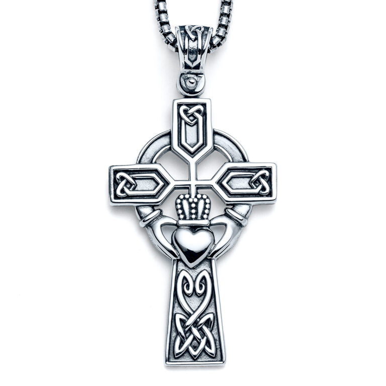 Celtic Claddagh Cross Statement Necklace