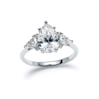 Avilaine Pear White Gold Diamond Ring