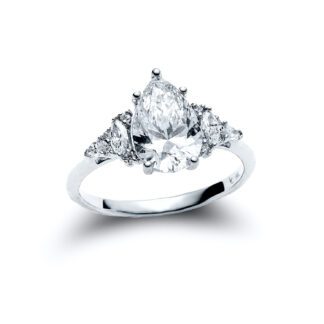 Avilaine Pear White Gold Diamond Ring