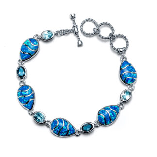 Blue Opal Ocean Drop Bracelet