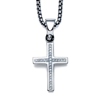 Forged Cross Diamond Necklace