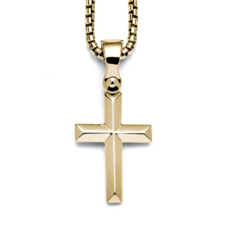 Forged Cross Yellow Gold Necklace