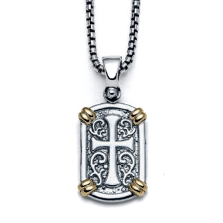 Galleon Cross Tag Necklace