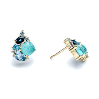 Laguna Lumeria Yellow Gold Diamond Stud Earrings