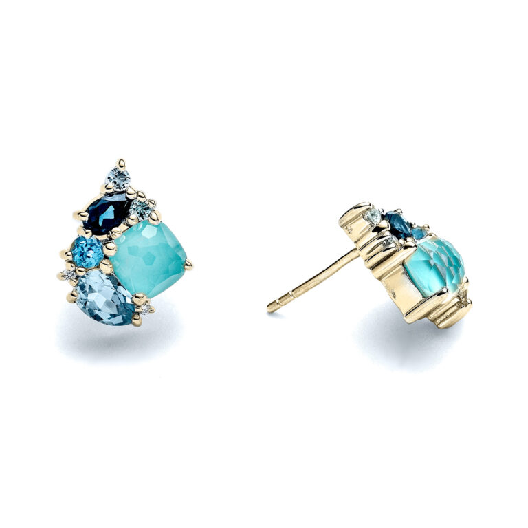 Laguna Lumeria Yellow Gold Diamond Stud Earrings