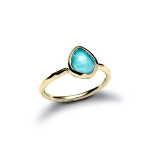 Laguna Sea Pebble Mini Yellow Gold Stacking Ring