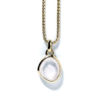 Radiant Pearl Mini Sea Pebble Yellow Gold Necklace