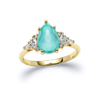 Laguna Avilaine Pear Yellow Gold Diamond Ring