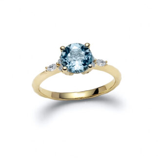 Aquamarine Alys Yellow Gold Diamond Ring