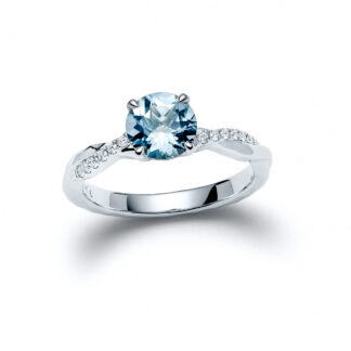 Aquamarine Auralei White Gold Diamond Ring