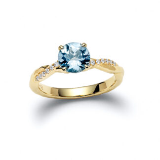 Aquamarine Auralei Yellow Gold Diamond Ring