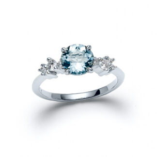 Aquamarine Celestra White Gold Diamond Ring