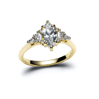Avilaine Marquise Yellow Gold Diamond Ring