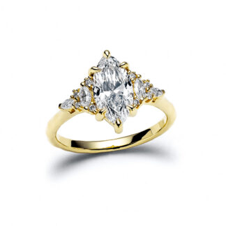 Grand Avilaine Marquise Yellow Gold Diamond Ring