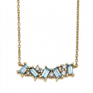 Aquamarine Constellation Diamond Necklace