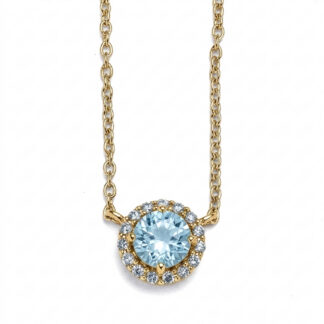 Aquamarine Princess Diamond Necklace