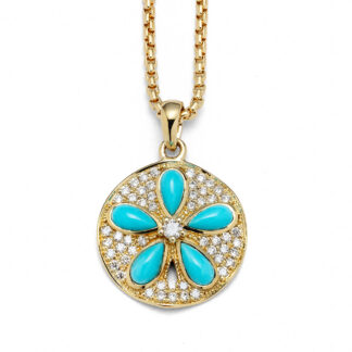 Laguna Turquoise Sand Dollar Diamond Necklace