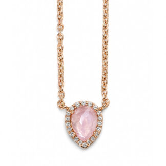 Pink Orchid Aura Rose Gold Diamond Necklace