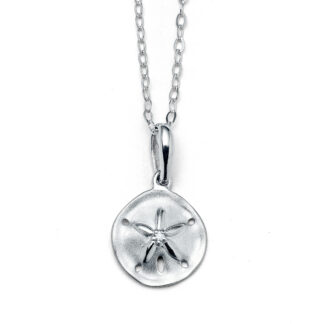 Sand Dollar Petite White Gold Necklace with Diamond