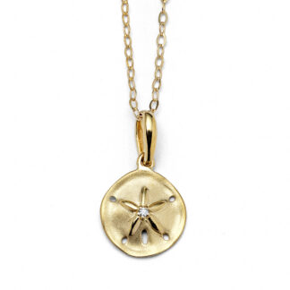 Sand Dollar Petite Yellow Gold Necklace with Diamond