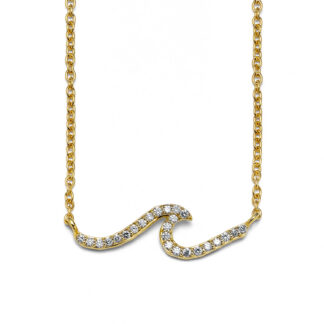 Radiant Wave Yellow Gold Diamond Necklace