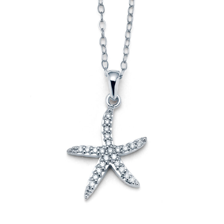 Radiant Starfish White Gold Diamond Necklace