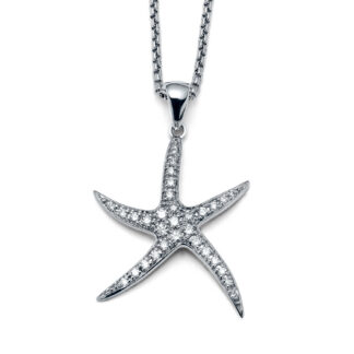 Siesta Starfish White Gold Diamond Necklace