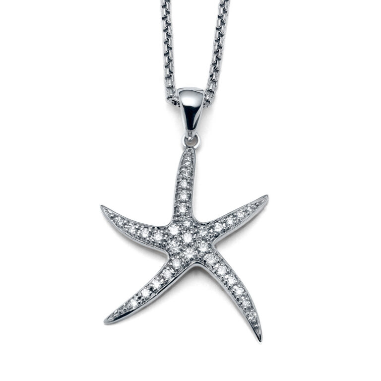 Siesta Starfish White Gold Diamond Necklace
