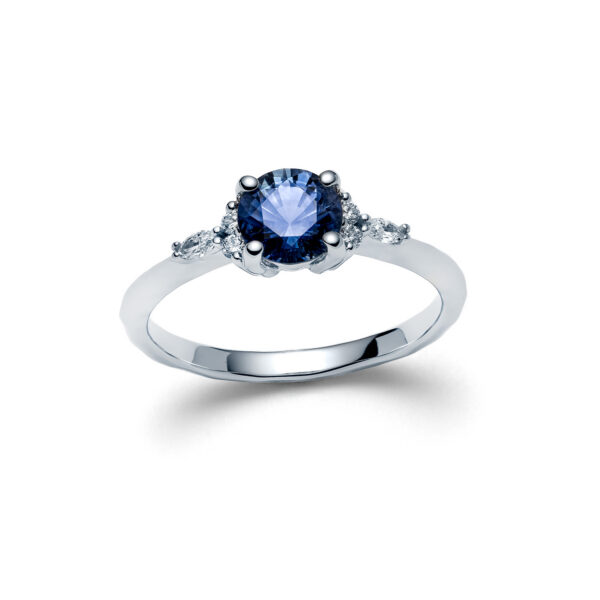 Blue Sapphire Alys White Gold Diamond Ring