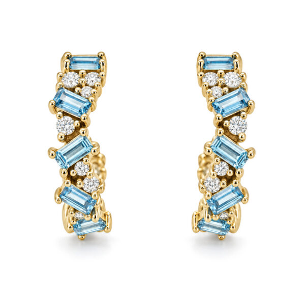 Aquamarine Constellation Hoop Earrings