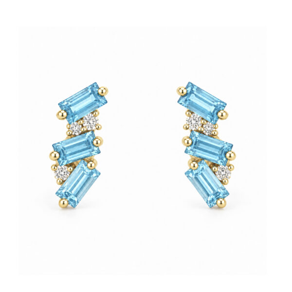 Aquamarine Constellation Stud Earrings