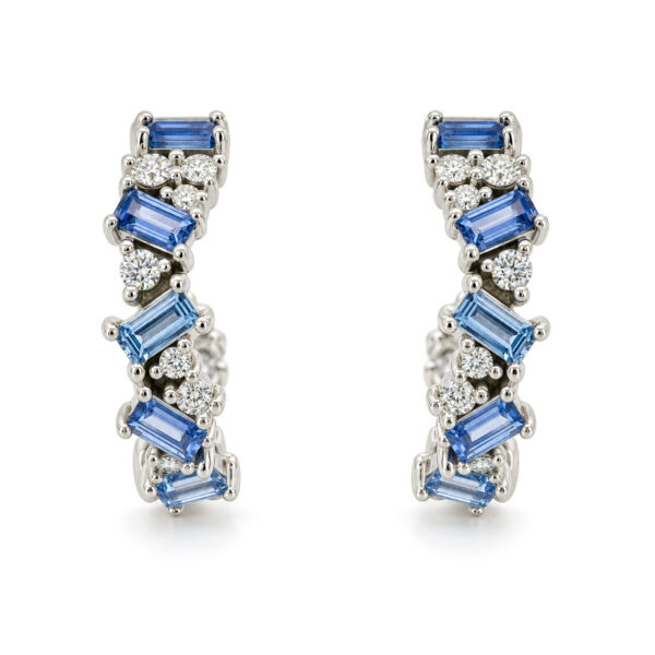Blue Sapphire Constellation Hoop Earrings