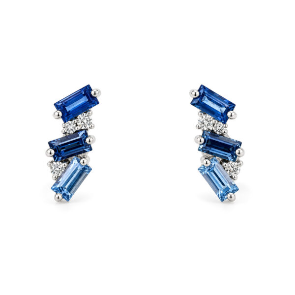 Blue Sapphire Constellation Stud Earrings