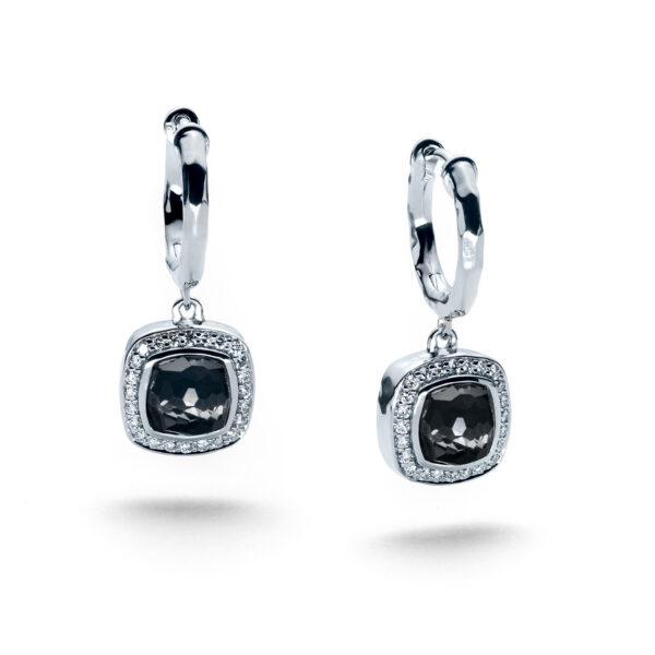 Midnight Shore Solana Cushion Diamond Hoop Earrings